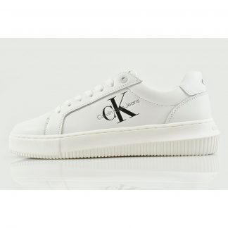 Calvin Klein Chunky Cupsole Mono Lth W Άσπρο