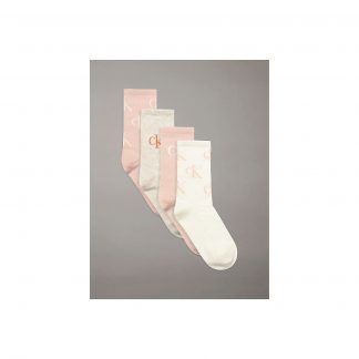 Calvin Klein CKJ WOMEN SOCK 4P GIFTBOX Μπέζ-Ρόζ