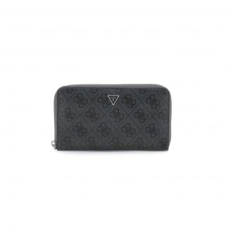 Guess NYON SMALL BILLFOLD ZIP A Μαύρο Logo